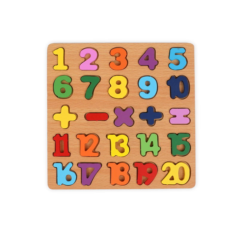Wooden Numbers and Math Puzzle Board – Educational Learning Tool for Toddlers