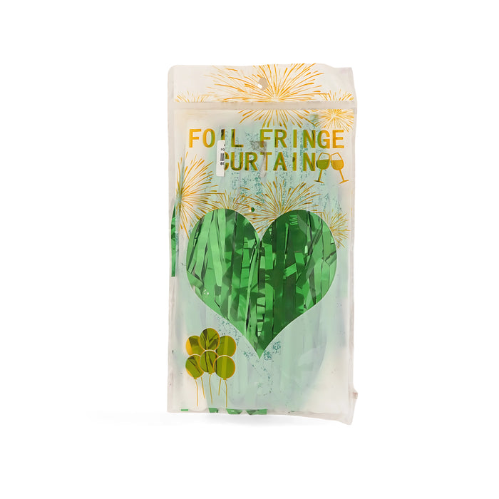 Yellow Metallic Foil Fringe Curtain – Vibrant Party Backdrop Decoration (Available in Yellow and Green)
