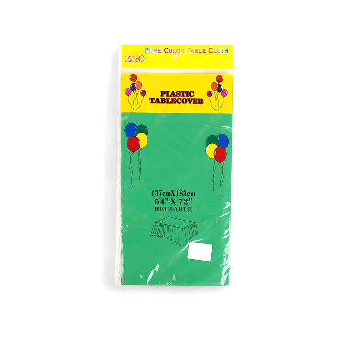 Z&C Pure Color Plastic Table Cover - 54" x 72" (Available in Yellow, Pink, Green Variants)
