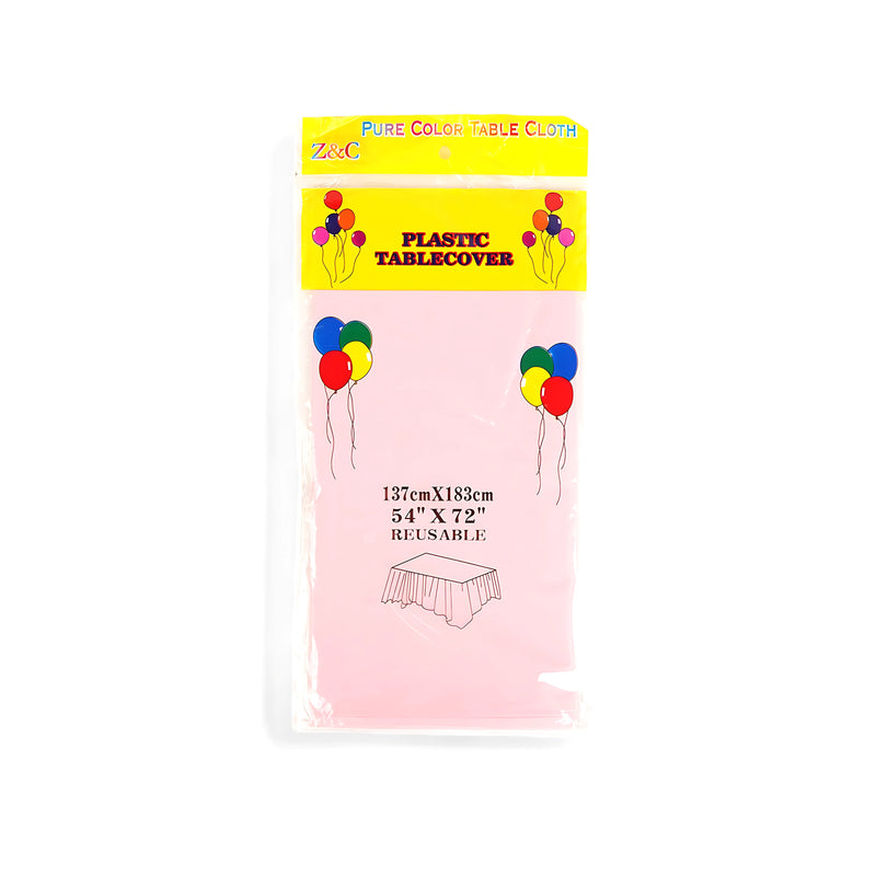 Z&C Pure Color Plastic Table Cover - 54" x 72" (Available in Yellow, Pink, Green Variants)